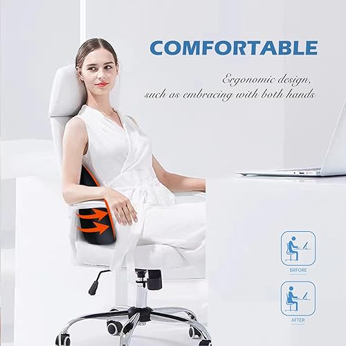 Miniatura 5 de Almohada de apoyo lumbar súper acogedora para automóvil o silla de oficina, almohada lumbar 100% de espuma viscoelástica con funda extraíble