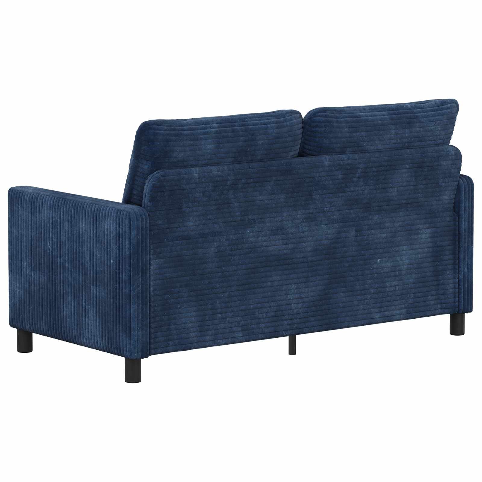 Sofa granatowa z poliestru z metalową ramą, 156 x 81 x 87,5 cm, dwuosobowa kanapa ze zdejmowanymi poszewkami na poduszki, nowoczesny design do salonu i biura