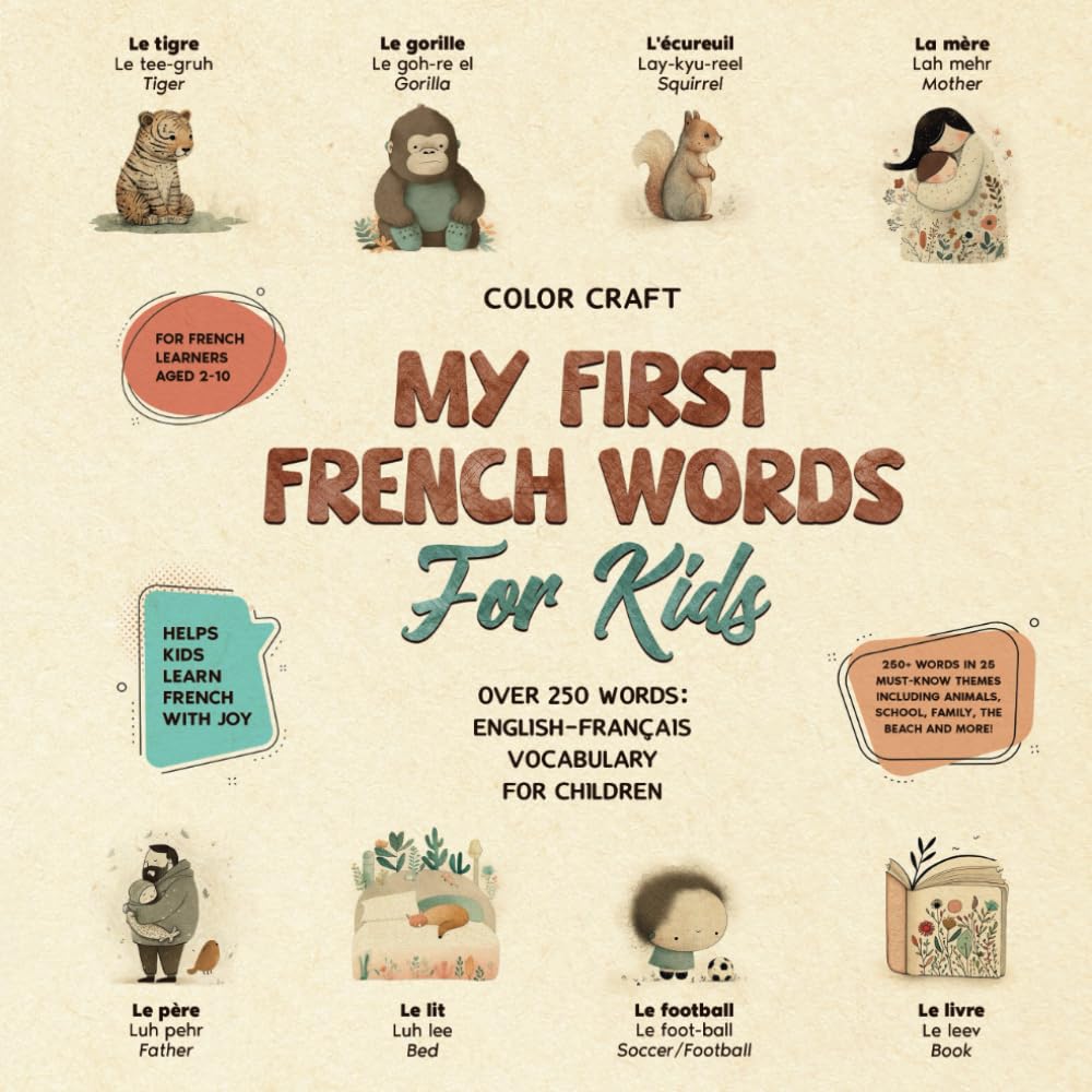 French Words Book For Kids, With 250+ illustrations: English-Francais for Young Learners Aged 2-10, French Vocabulary for Children (Kids' Language Learning Books)