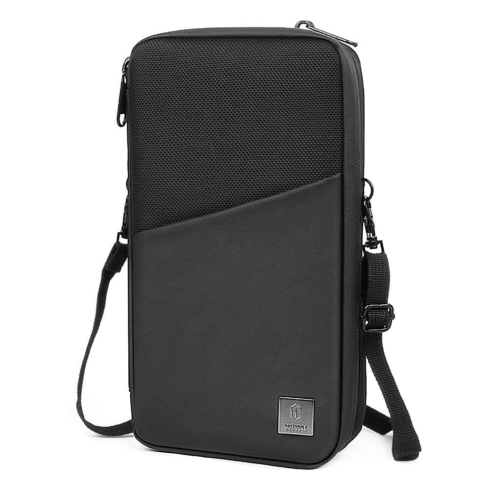 EHOMEA2Z WIWU Family Passport Holder & Travel Wallet RFID Blocking Ticket Holder Document Organizer Bag with Zipper Unisex Polyester Passport Holder