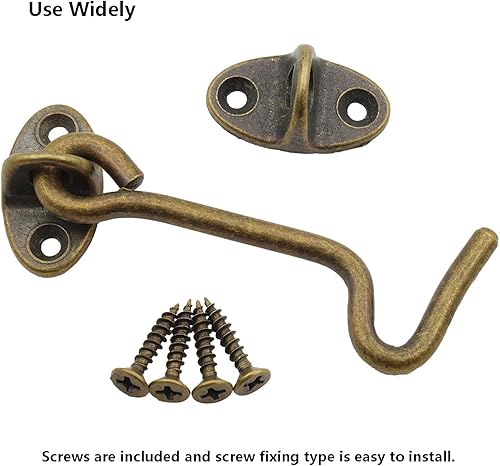 Miniatura 5 de Paquete de 2 pestillos para puerta de granero, cerradura de puerta de granero de 3 pulgadas, cerradura de puerta de cobre grueso sólido resistente,