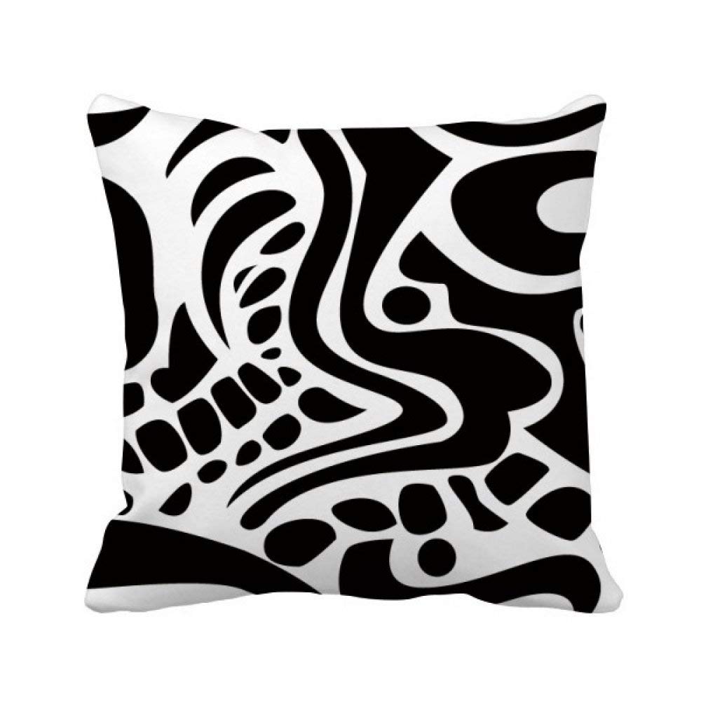 Housse de coussin carrée Égypte noir blanc lavable fermeture éclair