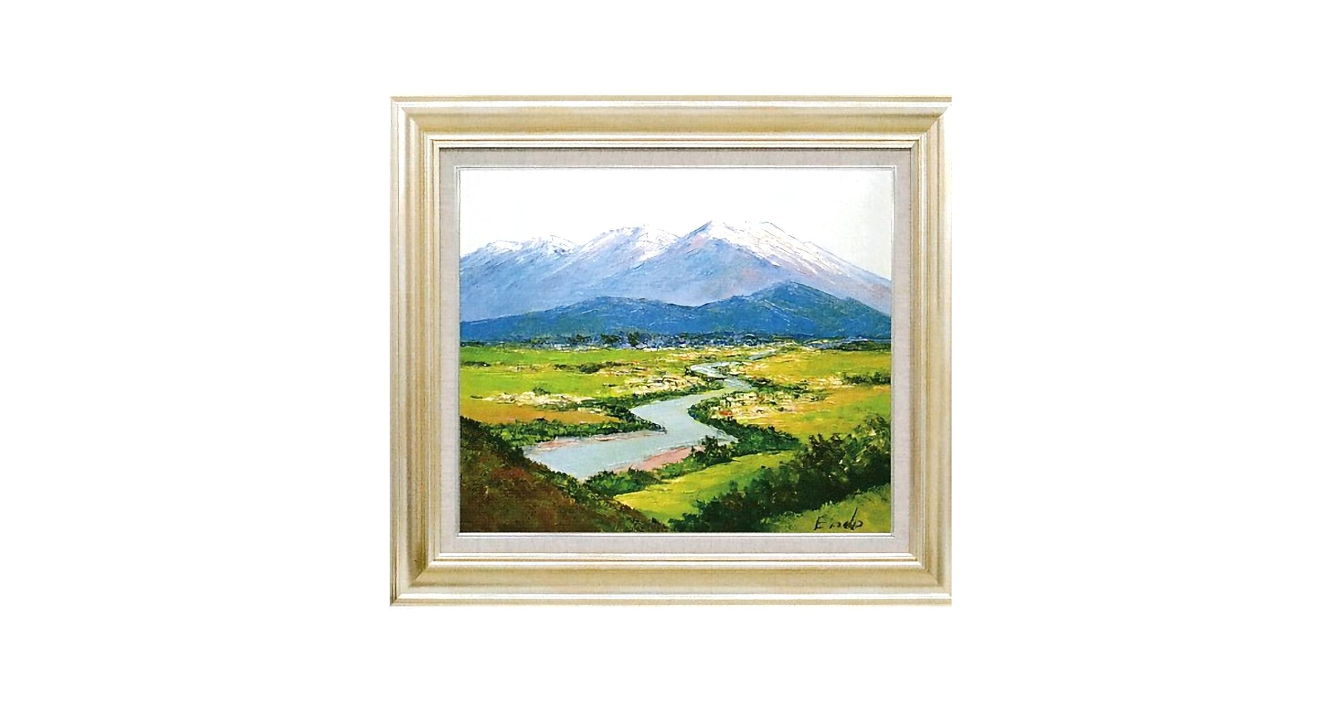 Amazon.co.jp: 遠藤勝 稲荷山より千曲川眺望 F10号 受注制作 油彩画