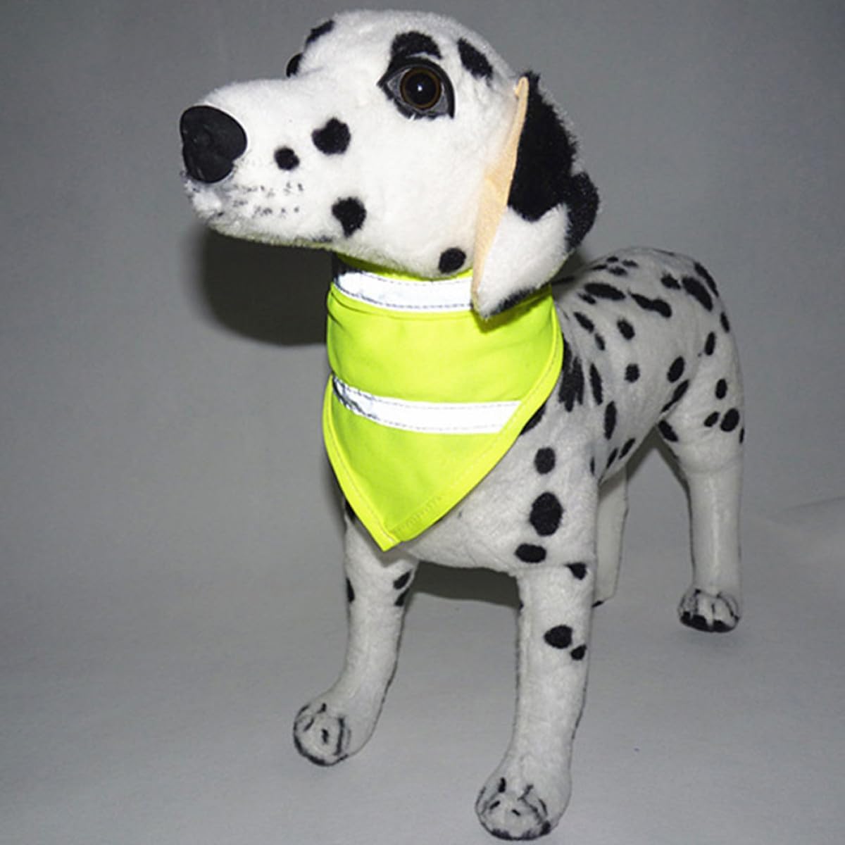 Reflective Dog Scarf and Pet Bandana Hook and Loop Fastener, L Size Fluorescent Yellow Polyester Puppy Bib for Night Walking and Dog Safety image 5