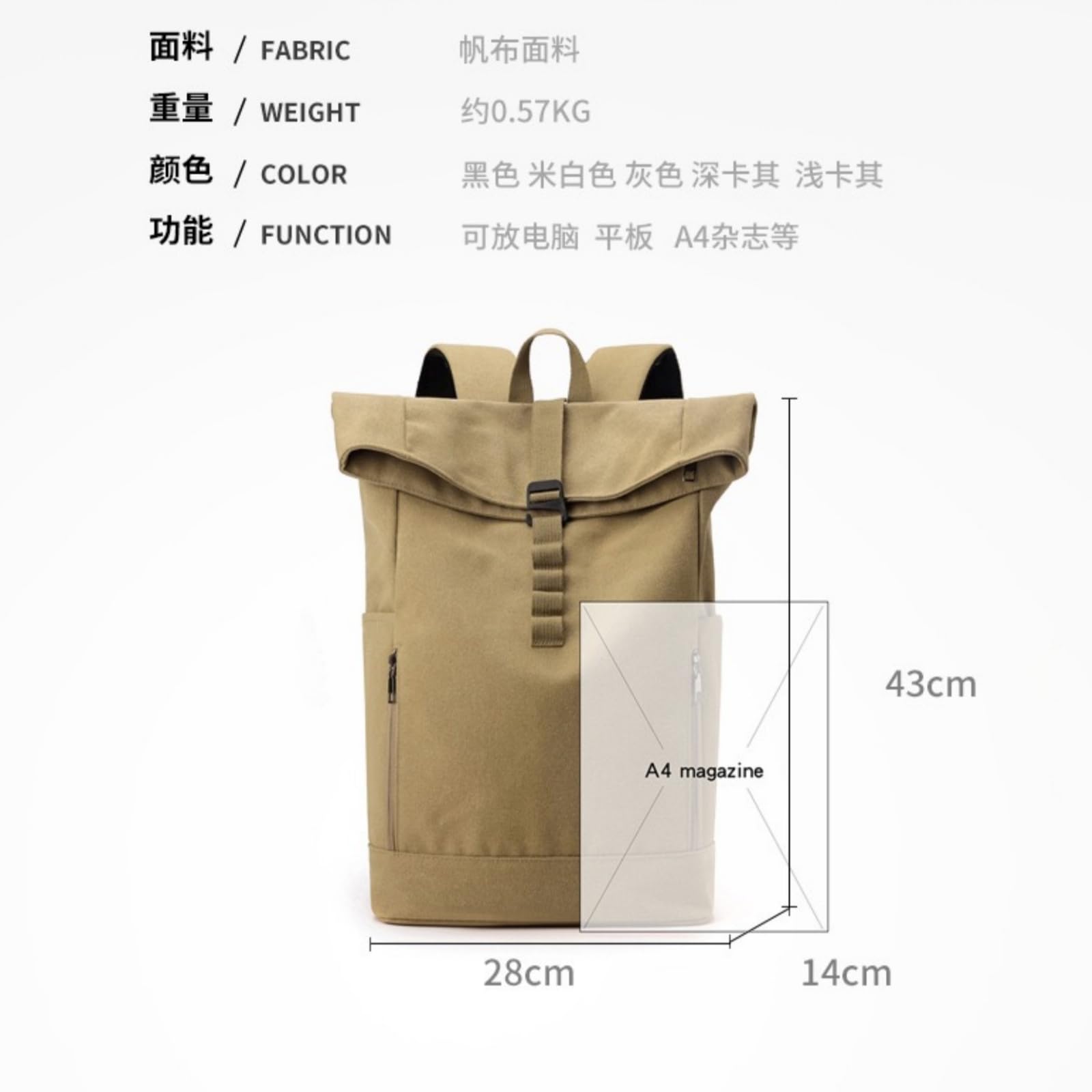 Zaino in Tela da Uomo Grande capacità Borsa per Computer Portatile Pendola
