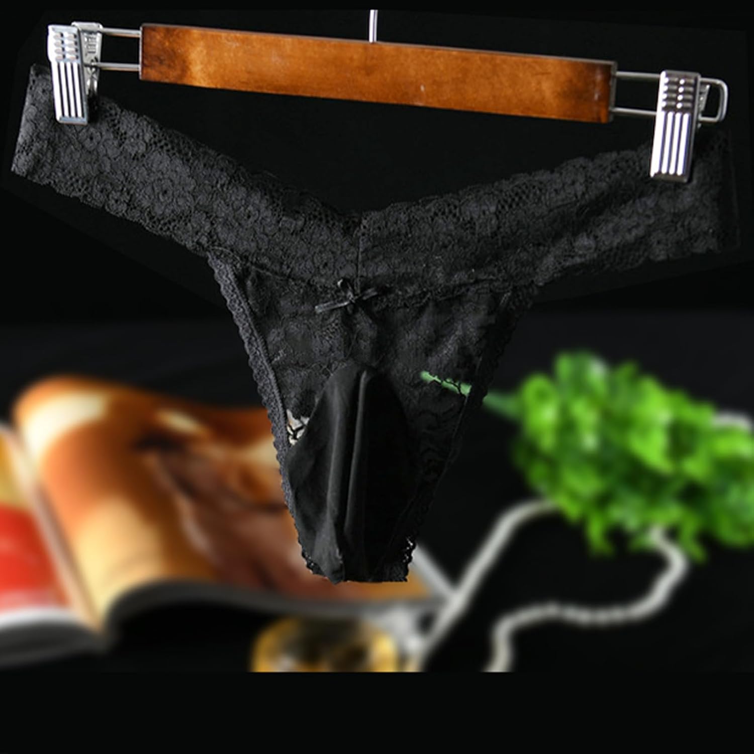 Mens Sissy Panties Femboy Men's Lace Thong - Feminine Underwear for Men with JJ Sleeve & Egg Pouch Low-Rise Lingerie - Image 2