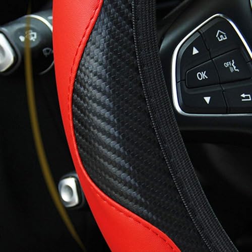 Miniatura 3 de Funda protectora universal para volante de automóvil, 15.0 in, antideslizante, de piel sintética, color negro y azul