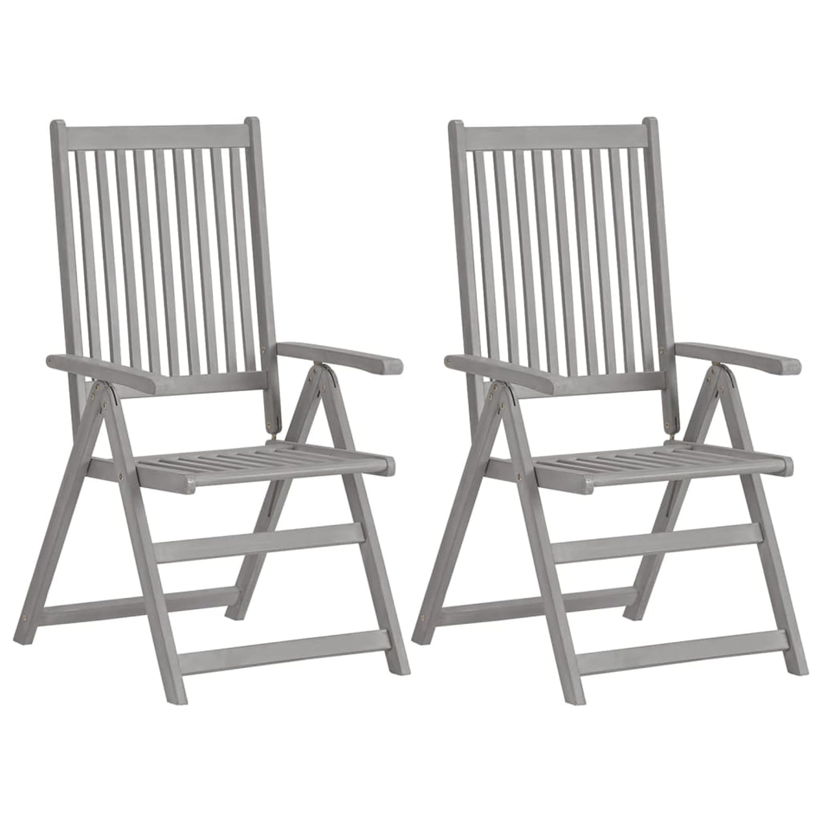 Chaises de jardin réglables en acacia gris pour savourer vos moments de détente au balcon