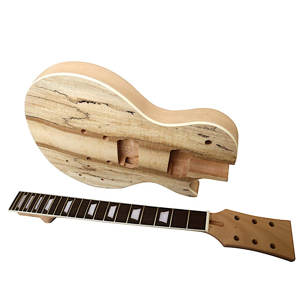 Coban GuitarsLP710 Set in Neck Mahogany with Spalted Maple Veneer Hardware Chrome with Black Fitting