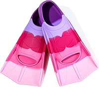 Vista 2 de Aletas de natación para niños, aletas cortas para niños y jóvenes, aletas de natación para entrenamiento de natación para niños, niñas, niños Derk