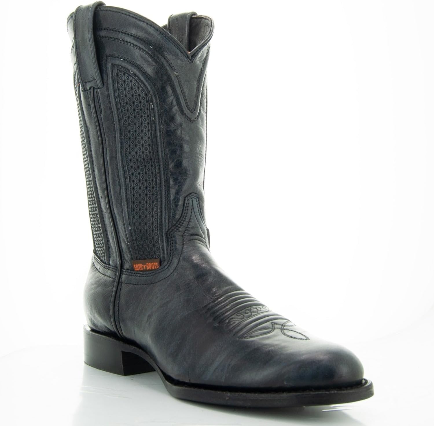 Soto Boots Mens Leather Dress Round Toe Cowboy Boots H50046