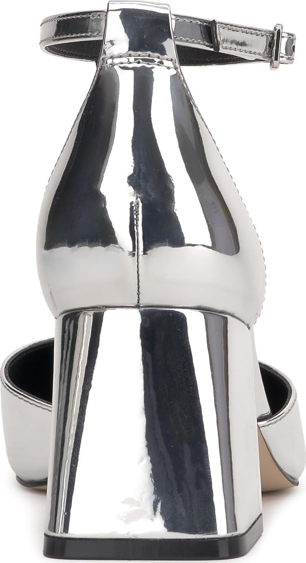 Jessica Simpson Women's Fulian Ankle Strap Block Heel Pump Silver 10 Medium by Jessica Simpson - Used condition - Image 3