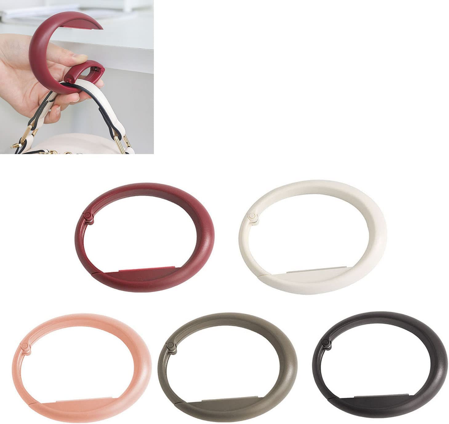FAFOUR Portable Travel Bag Hook for Hanging Decorative, Table Purse Bag Hooks Plastic Removable, Table Hanger Holder Handbag Hanger (Mixed Color)