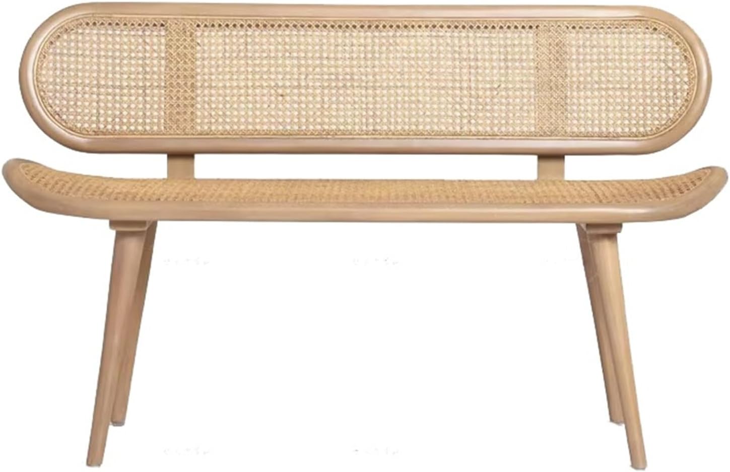 bancas de Patio Exterior Bench for Indoor and Outdoor, 2 People Patio Bench with Wood Frame, Front Porch Garden Leisure Chair with Backrest(130x53x86CM)