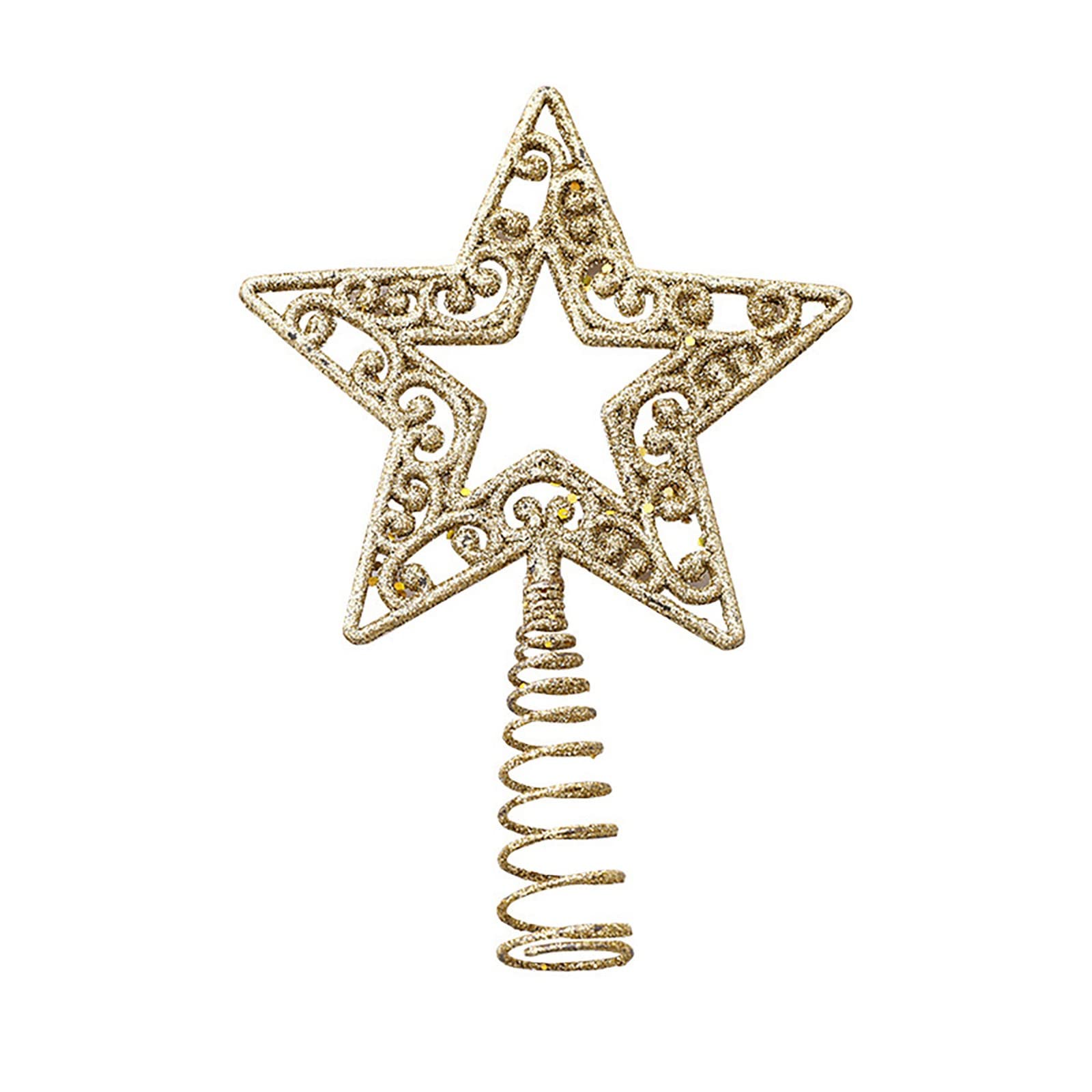 Allbestop Árbol de Navidad Estrella Superior Plástico Cebolla Dorada Rosa Árbol de Lujo Estrella Superior Árbol de Navidad Decorativo Estrella Nieve Porta Torta (GD1, One Size)