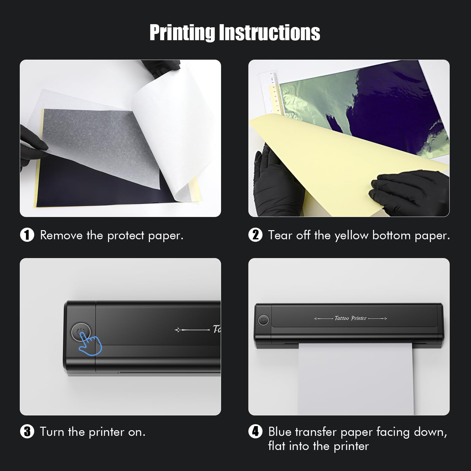 TATELF Maschine Set Kabelloses mit Stencil Drucker Zubehör Komplett inkl. Stencil Transfer Papier, Farbe & Nadeln – Ideal für Einsteiger & Profis