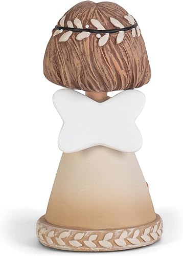 Miniatura 4 de Dicksons Shaded Coffee - Figura decorativa de mesa de resina de 3 pulgadas con ángel marrón con corazón