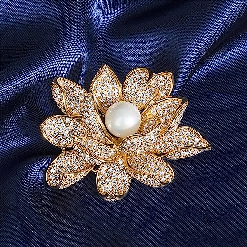 Image of Brooch Pins for Women Fashion Jewelry Cubic Zirconia Brooches and Pins for Birthday Wedding Party Gift