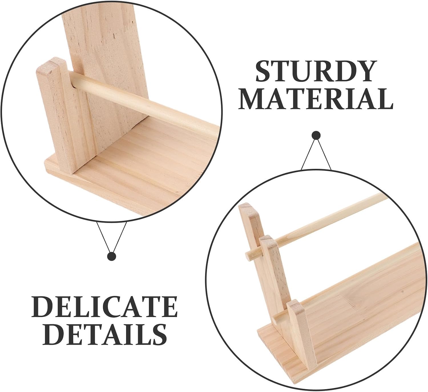 2-Tier Wooden Ribbon Storage Rack for Spools and Washi Tapes image 3