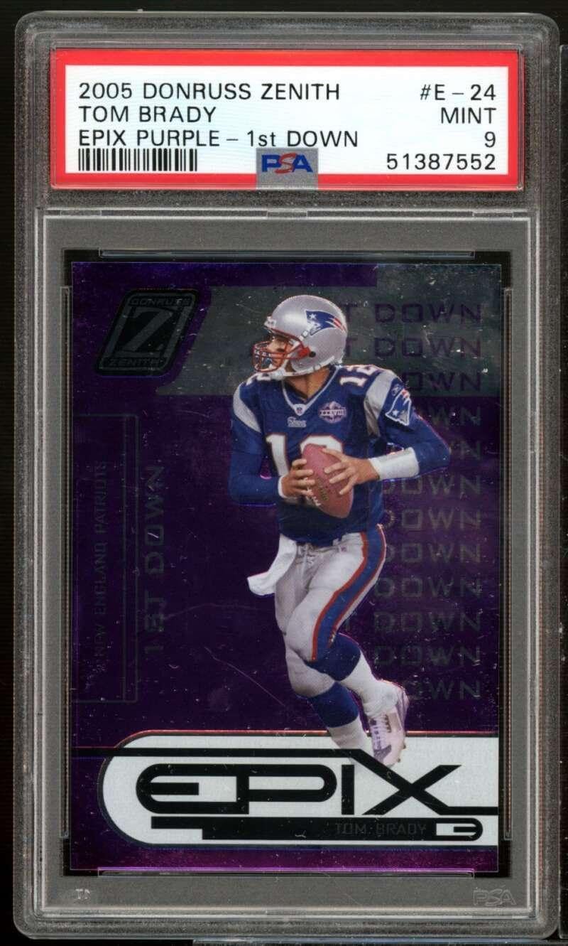 Tom Brady Card 2005 Donruss Zenith Epix 1st Down #E-24 PSA 9 - Unsigned Football Cards