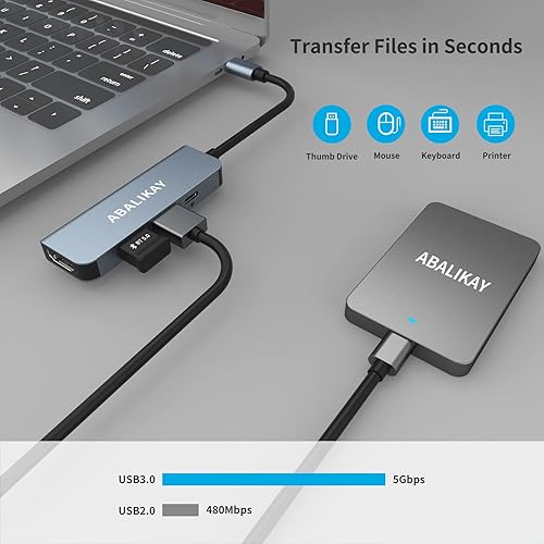 Miniatura 6 de Hub USB C, adaptador multipuerto USB C HDMI para MacBook ProAir M1 M2 2021 2020 2019 2018, estación de acoplamiento para portátil 4 en 1 USB tipo C