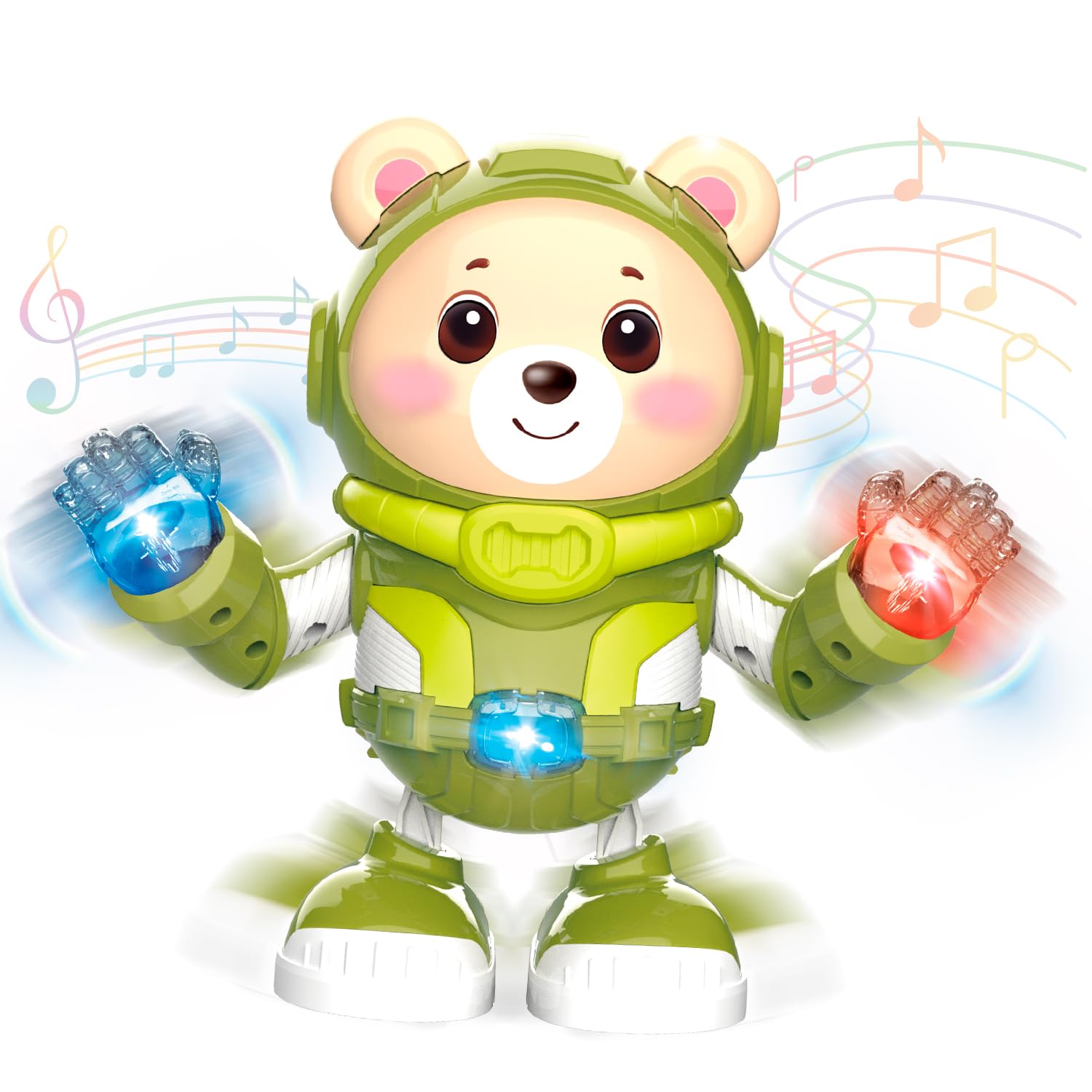 lonfypeng Interactive Dancing Crawling Bear Toy, Musical Baby Toy with Preloaded Nursery Rhymes & Flashing Lights Tummy Time Toys for baby Interactive Play Toy for Kids Toddler Home Travel Use