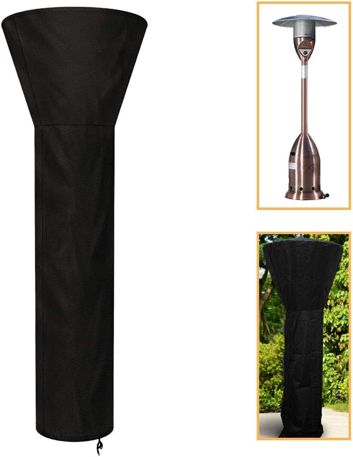 FLR Black Patio Heater Cover 93Inch Tall Waterproof Dustproof Patio Flame Tower Cover with Zipper Protective Covers Backyard Heaters Flame for Outdoor Garden Veranda Furniture Cover Dome Heaters