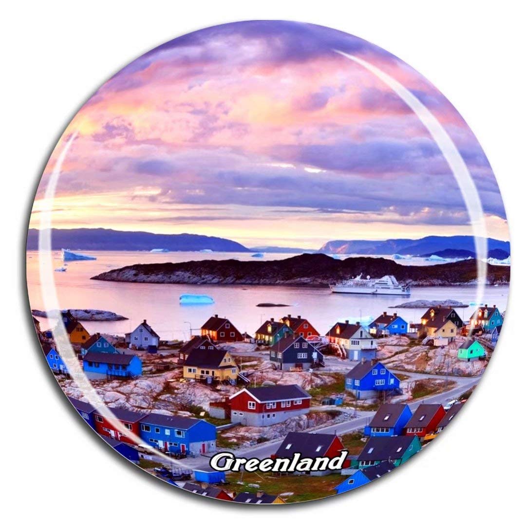 Calendario Magnetico 3D In Cristallo – Groenlandia / Danimarca – Souvenir Da Viaggio Con Magnete