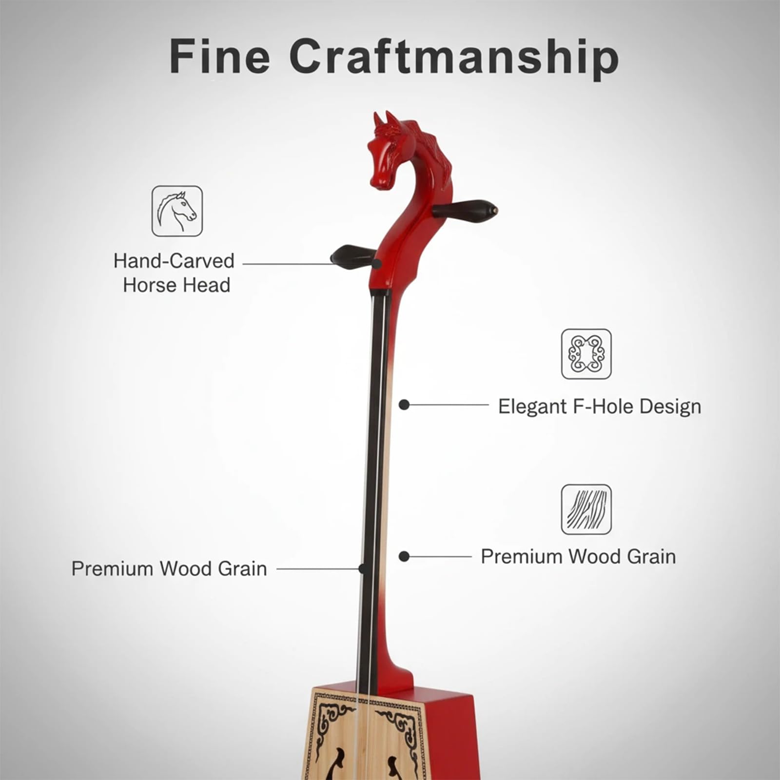 Professionelle Morin Khuur, Pferdekopfgeige, Morin Khuur Im Violinenstil, Ethnisches Saiteninstrument, Aufführung, Ausbildung, Geschenk D