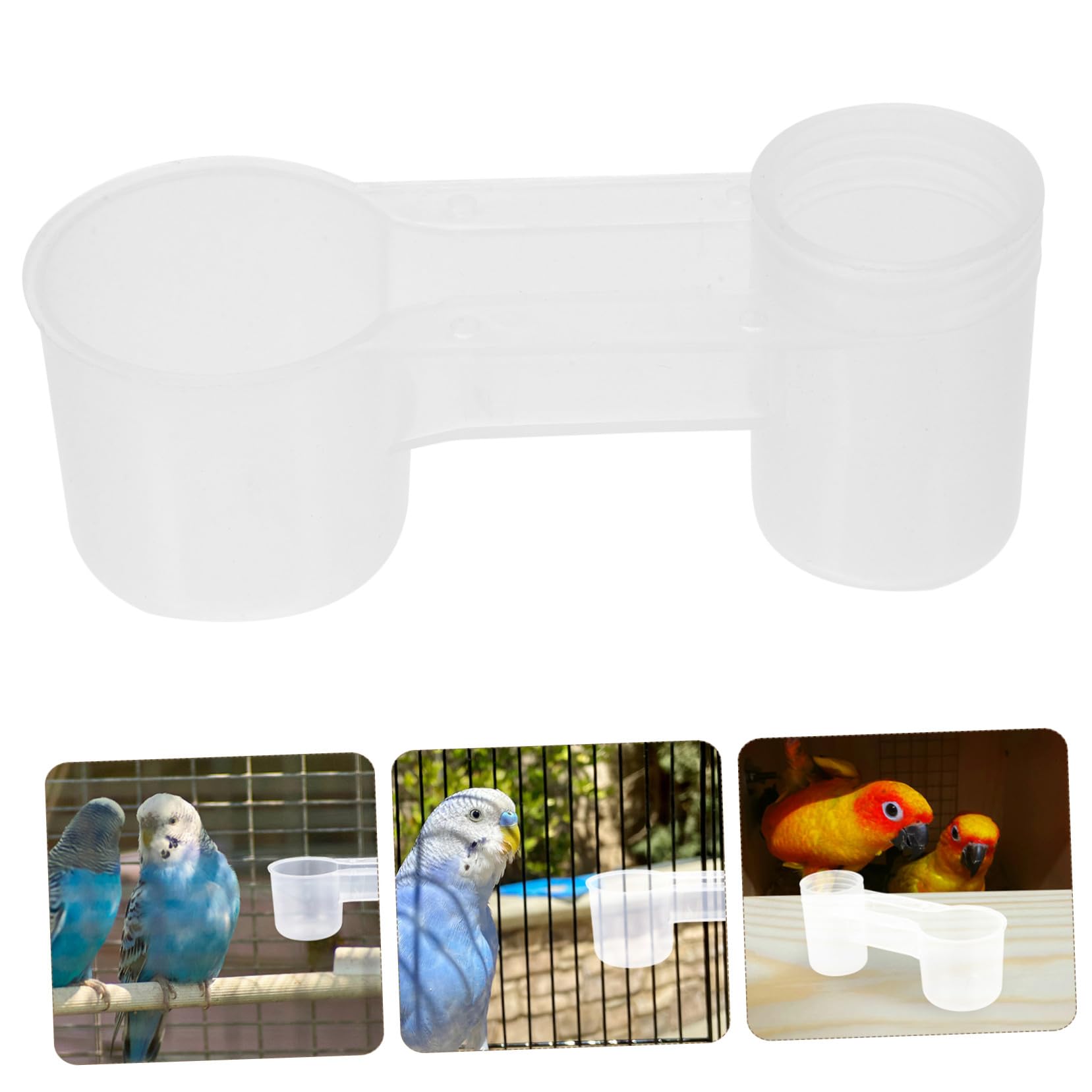Didiseaon Distributore d Acqua per Uccelli Doppia Uscita 10 Pezzi, Bevitore Automatico per Piccioni e Pappagalli in Plastica, Facile da Pulire, per Casa e Negozio di Animali
