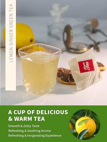 Vista 22 de TeeLux Bolsas de té verde, té verde puro natural, súper antioxidante, cafeinado, 100 bolsas de té para apoyar la salud general