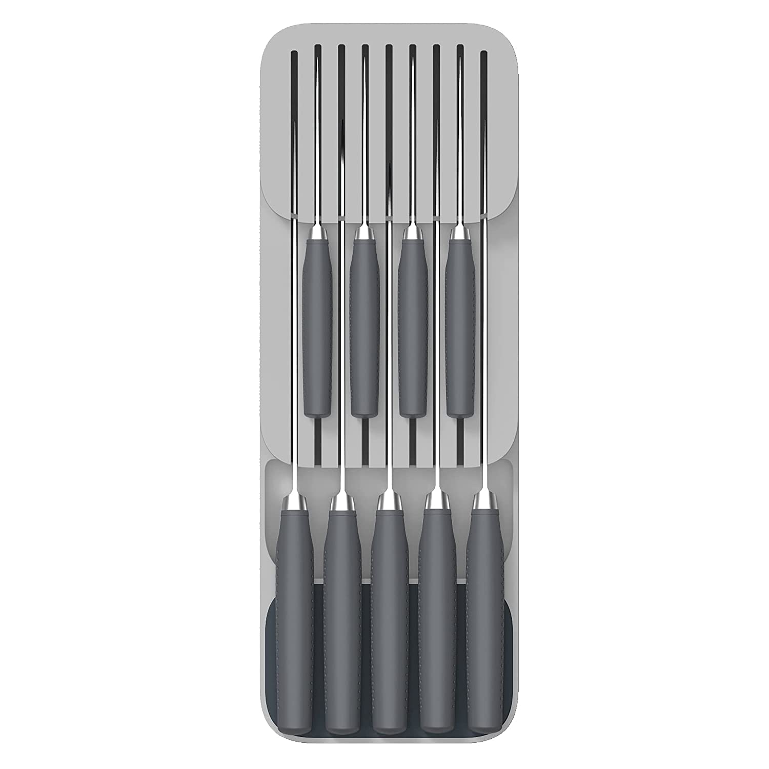 Styxon Knife Organizer for Kitchen Drawer 2 Tier Knife Holder Drawer Storage for Knife Drawer Organizer | 39.5 x 13 x 4 cm | Grey (B0BT9NF739) Amazon Price History, Amazon Price Tracker