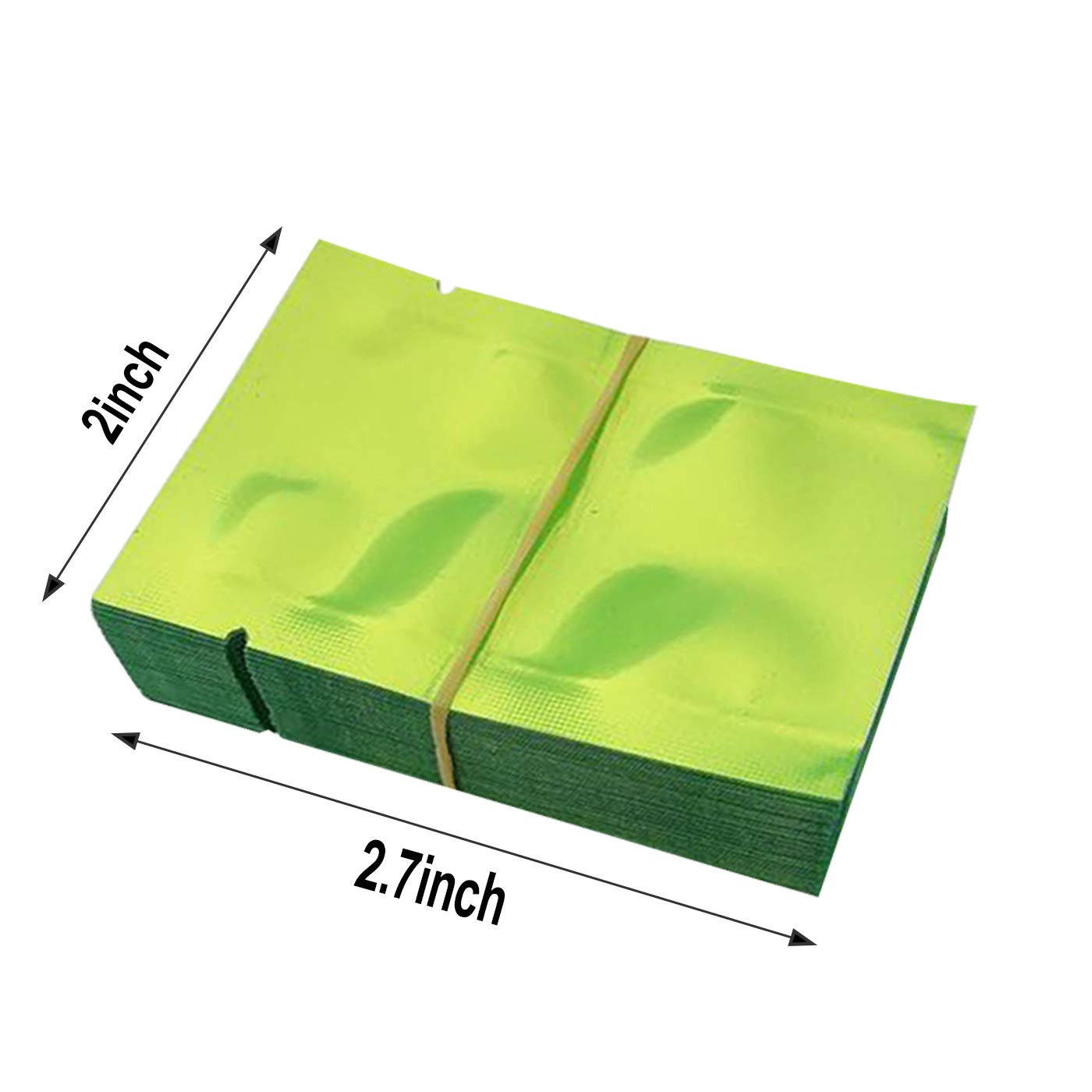 Luckkyme 500pcs Matte Sample Pack Flat Open Top Resealable Tear Notch Aluminum Foil Mylar Bags (Double-Sided Glossy)