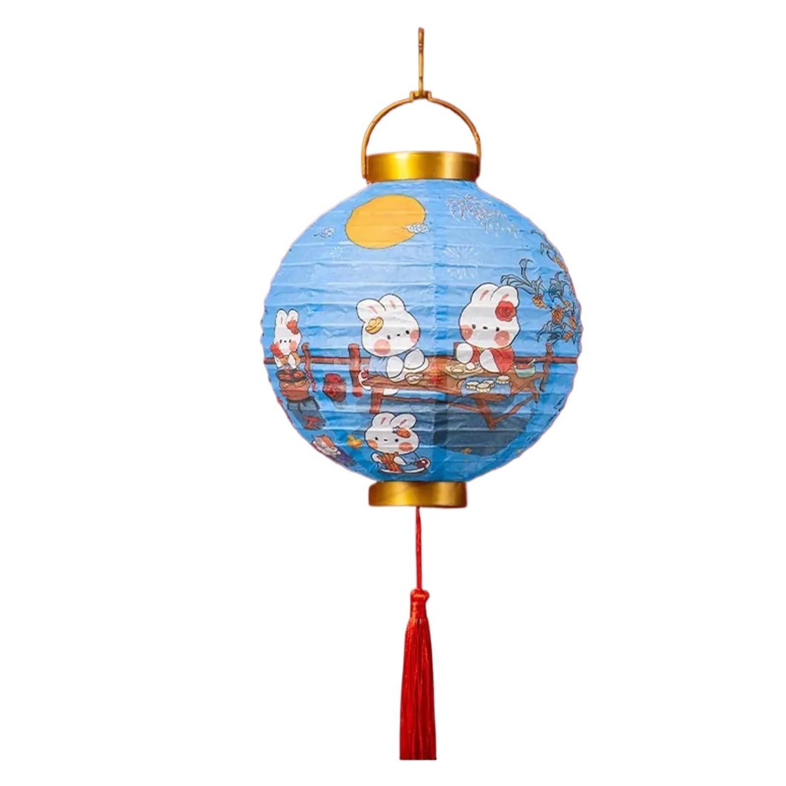 Zyayng Color 5 2Pcs Lantern Traditional Festival Hanging Portable Good Luck Round Paper For Decoration(Color 5)