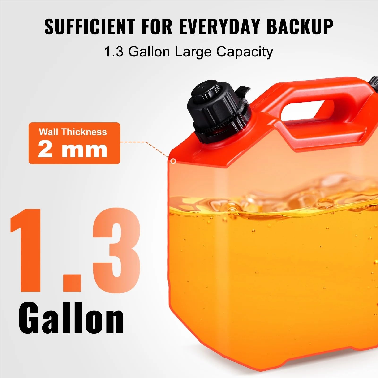 Kraftstoffkanister 5/10-Liter-Kraftstoffkanister (rot) mit Ausgießer und einstellbarer Durchflussrate für Motorrad und SUV(5L)