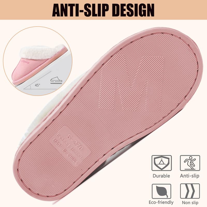 Misolin Pantofole Scamosciate da Donna Uomo Invernali Interne Ciabatte Casa Morbida Autunno Inverno Memoria Schiuma Pavimento Indoor Outdoor