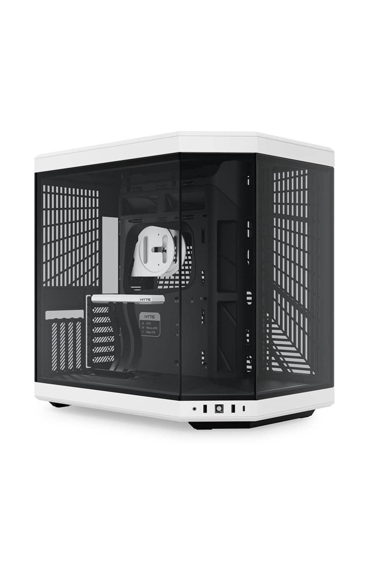 HYTE Y70 Upgraded Modern Aesthetic Dual Chamber Panoramic Tempered Glass Mid-Tower ATX Computer Gaming Case with PCIE 4.0 Riser Cable Included, White (CS-HYTE-Y70-BW)-image-8
