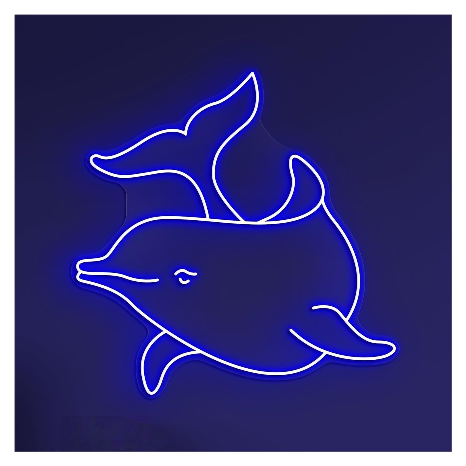 RONGCH Hanging Art Neon Signs Dolphin Neon Sign, Suitable for Pet Shop Home Decor with Brightness Adjustable 50cm(B)