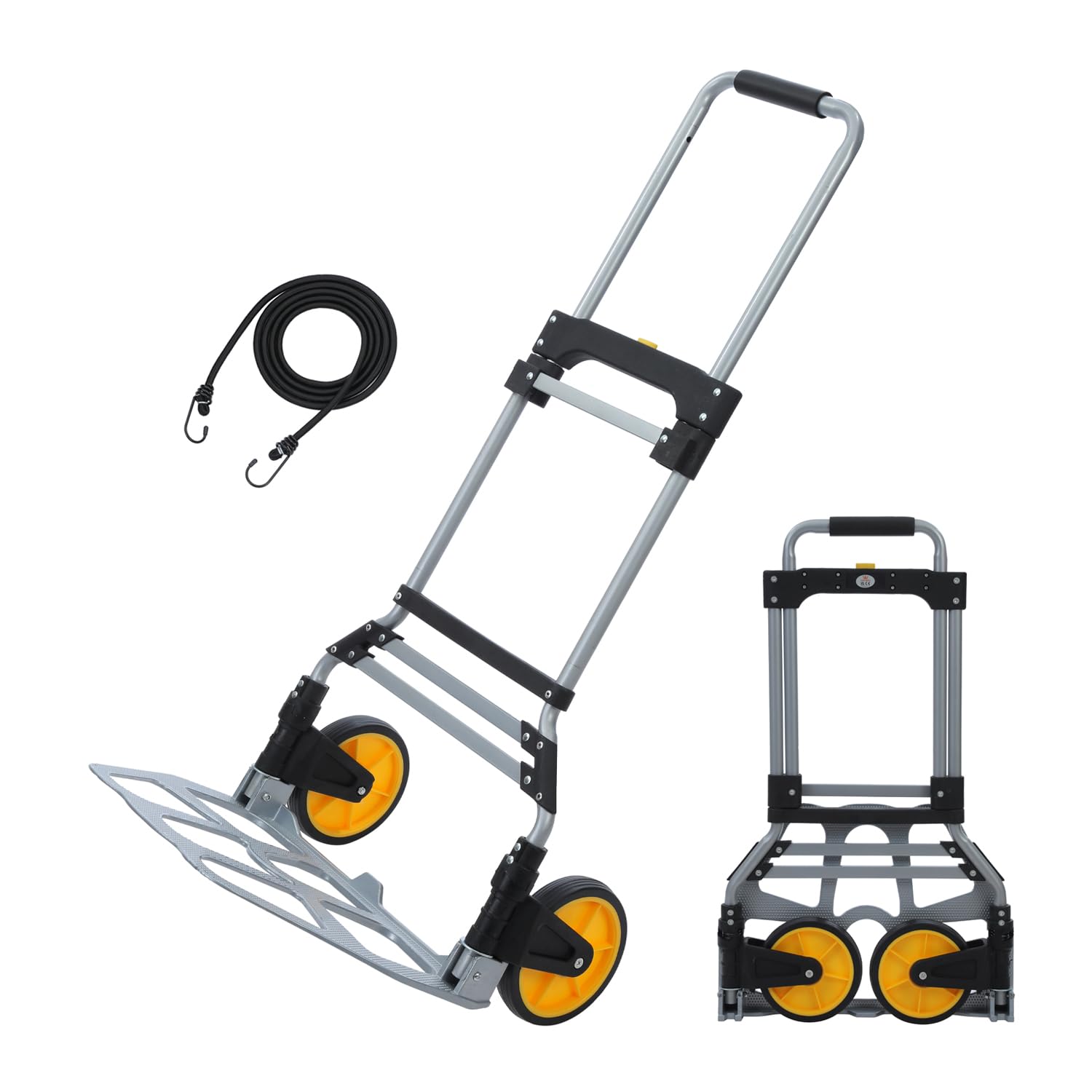 TOPWAY Folding Trolley Aluminium Plate Foldable Hand Truck Multi Purpose Sack Barrow Cart 120kg Loading Capacity and Telescoping Handle for Home Office Garage Use