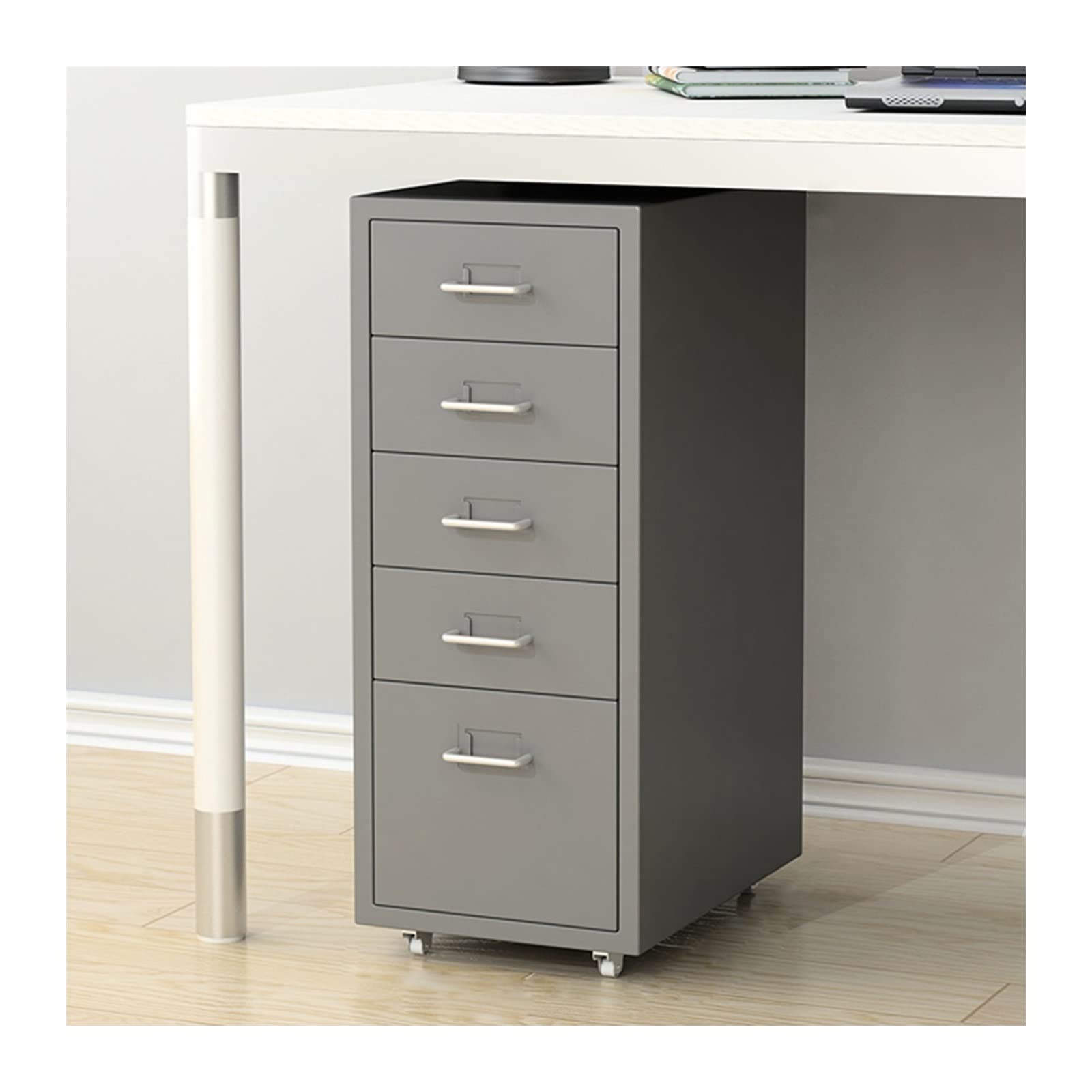 ASerZenith 5 Drawer Vertical File Cabinet Lockable Metal Filing Cabinet For Office Legal/Letter/A4 File Storage Under Desk Storage Cabinet,Model C-1.4Mm