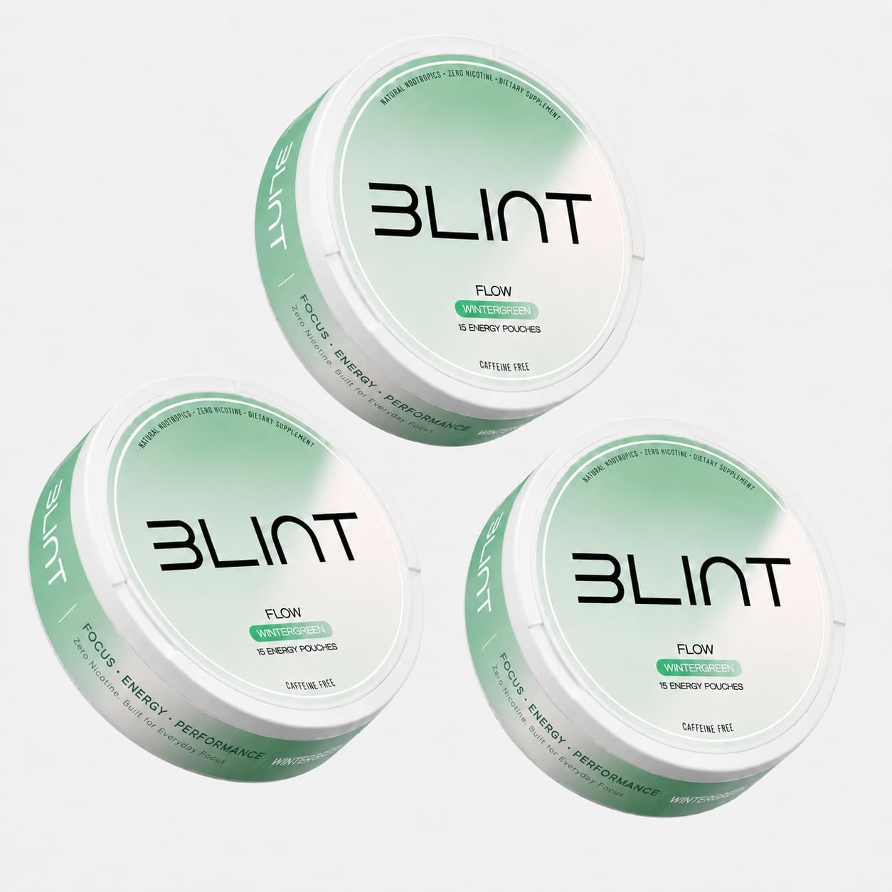 BLINT Flow Caffeine Free Nootropic Pouches | Brain Supplements for Memory and Focus | Alpha GPC, L-Theanine, L-Tyrosine | Nicotine Free, Sugar Free, Tobacco Free