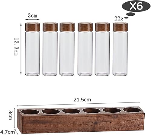 Miniatura 3 de Tubos de almacenamiento de granos de café de dosis única con soporte de exhibición, recipientes de café con tapas para venta al por menor, 6