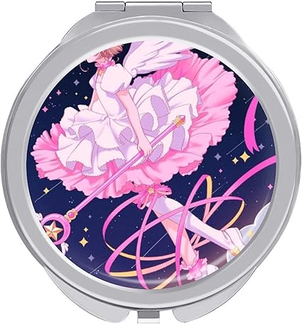 Amazon カードキャプターさくら 化粧鏡 ポータブルミラー パーソナルメイクアップミラー クラムシェルデザイン 折りたたみ可能 ハンドヘルド 金属ケース 耐久性 小型軽量 携帯に便利 外出 旅行 デート パーティー ミラー 鏡 オンライン通販