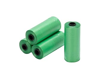 Ginsco 0.8 Gallons Disposable Trash Bags for Mini Car Trash Can, Portable Small Car Garbage Bags, Cars Accessories, Mini Trash Bags, Plastic Trash Bag for Cars/Home/Office 4 Rolls/60 Counts Green