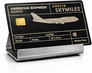 Premium Metal Laser Engraved American-Express Business Delta Skymiles Credit Card – 304 Stainless Steel, Customizable Collectible Priority Pass Card for Professionals or VIP Hotel Lounge Access