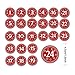 Fgolphd 1-24 Conjunto de Adviento Calendario Bolsas Paquete de Regalo de Lino de algodón Navidad Dulces Bolsas con Números Pegatinas Abrazaderas de Madera (Color : Red)