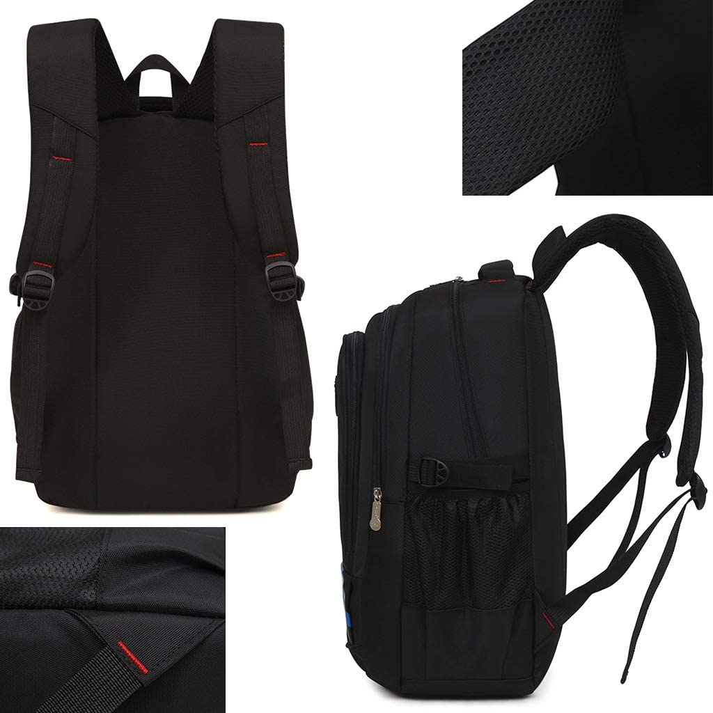 ESNY Zaino per Borsa della Scuola Nera per Ragazzi Ragazze Adolescenti, Primario/secondario/liceo per Studenti per Laptop da Viaggio da Viaggio per Laptop Uomini di Grand Black