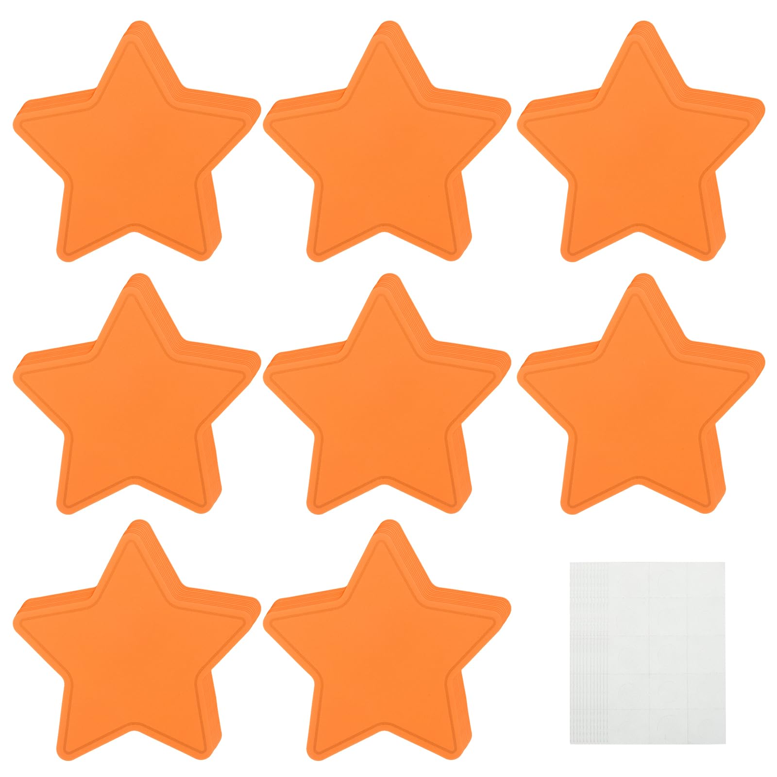 sourcing map 108Pcs Stars Cutouts, 3.5 x 4 Inch Paper Star Shaped Paper Cards for Bulletin Board Decorations, Wall Cut-Outs Classroom DIY Craft(Orange, with 120 Dot Glue)