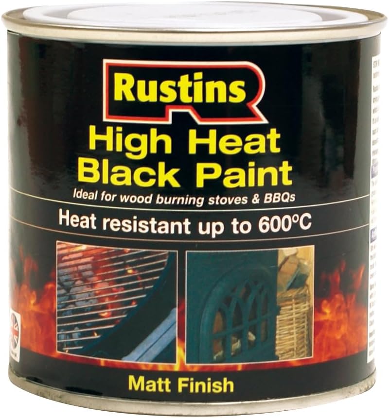 Rustins 250ml High Heat Paint - Black