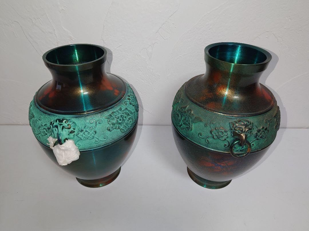 2点 久芳堂 銅花器 銅蟲花瓶 花器 槌目 茶道具 花道具 華